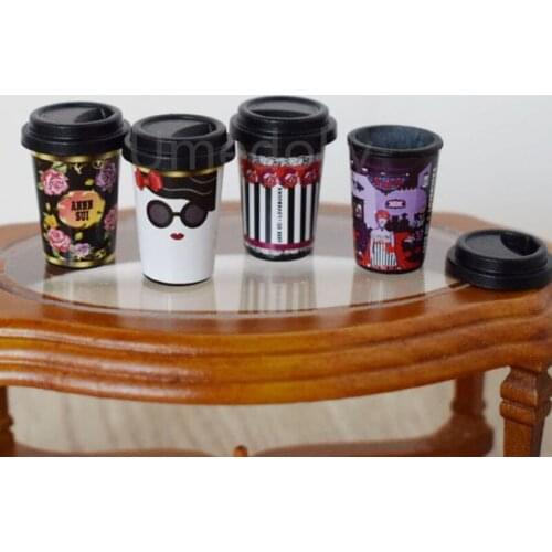 Lovely Mini 1/6 Scale Simulation Coffee Cup Dollhouse Miniature Play Doll Food Pretend Toy Accessories