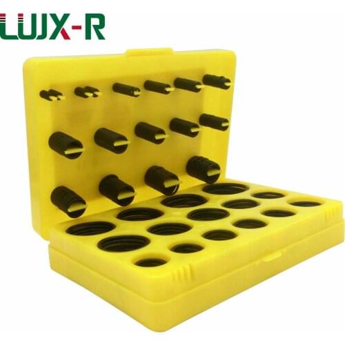 LUJX-R O-Ring Seal Kit 386pcs Rubber Washer Sealing Assortment Set Metric Nitrile Butadiene Ring Gasket Kits Different Size Box