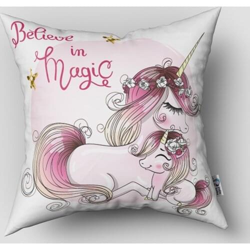 Cushion Cover-Pillow Case Decorative Sofa Bed Pillow Cover for Childrens Room Pink Fairy Model 084