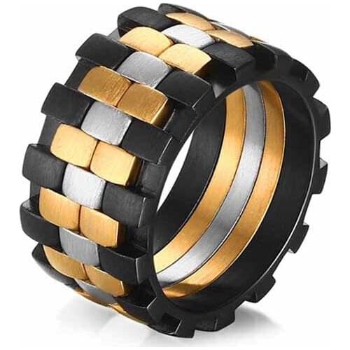 EAMIOR Drop Shipping Exquisite Toy Brick Men Ring Stainless Steel Black Gold Silver Plated Individual Christmas Valentine Gift