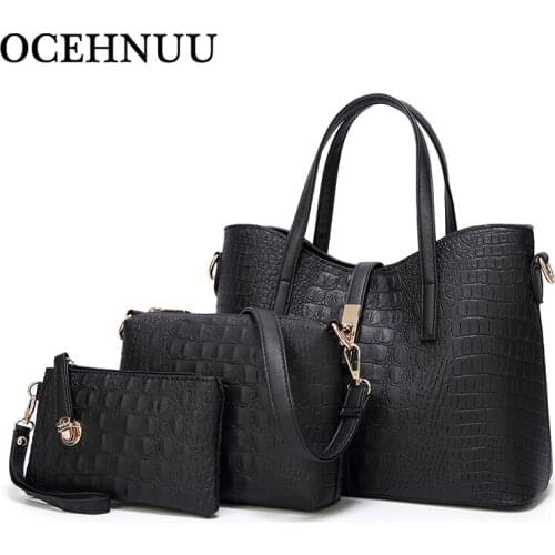 OCEHNUU Luxury Composite Bag Women Leather Purses And Handbags 3 Set High Quality Female Messenger Shoulder Bags Borse Da Donna