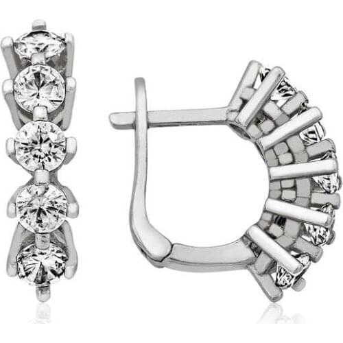 Silverlina Silver 5 Stone Earrings