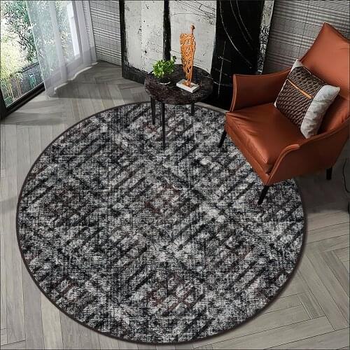 Grey Modern living room carpet kitchen round carpet room carpet black grey lines anti allergic high quality Free Shipping