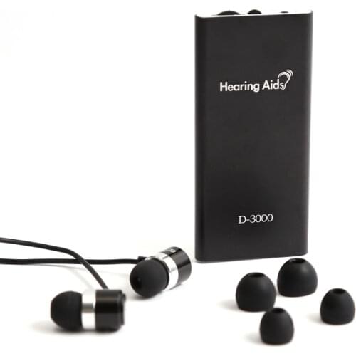 Black Hearing Aid for the Elderly Adjustable Tone Hearing Aids Portable Rechargeable Durable Earphone Type Best Sound Amplifier