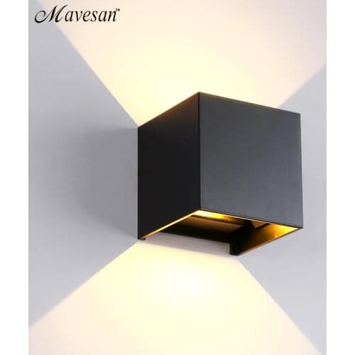 Modern Design IP65 Waterproof 6W Indoor Outdoor LED Wall Lights Modern Aluminum Surface Mounted Cube LED Garden Porch Lamps