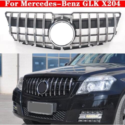 Car styling Middle grille for Mercedes-Benz GLK X204 2008-2015 ABS plastic Silver Black front bumper grill Auto Center Grille