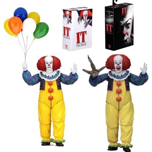 In Stock NECA Pennywise Joker Figure version Clown PVC Action Figure Collectible Model Toy gfit 18cm