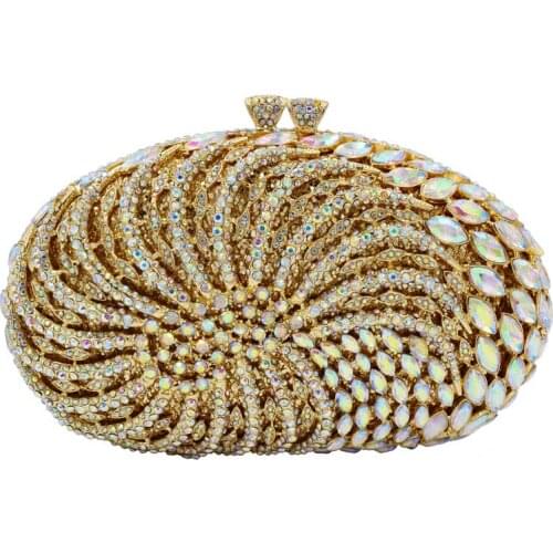 Women Persoanlity Rhine Stone Clutch Bag Paisley Clutches Evening Bags Chain Shoulder HandbagA513