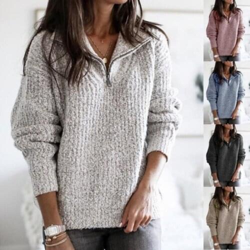 Womens Sweaters Autumn Winter Casual V Neck Women Pullover christmas Sweater Solid Long Sleeve Loose Knitted Cashmere Top