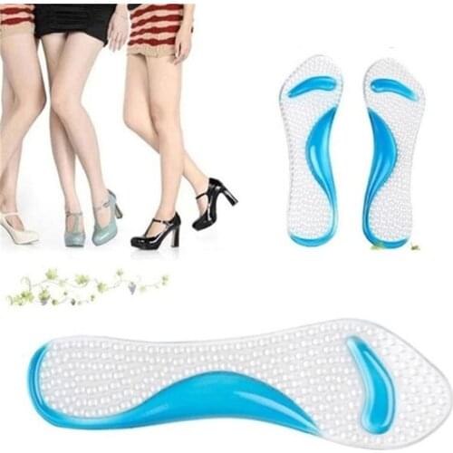 1 Pair Non-slip High-heeled Shoes Massage Insoles Particles Half Size Silica Gel Shoe Mat Thick PU Forefoot Insoles