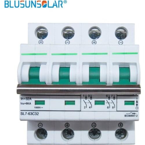 10PCS/Lot Hot Selling 4P In 32A / Icu 6KA DC800V MCB Solar Energy Photovoltaic Solar Dc Controller DC Circuit Breaker Solar