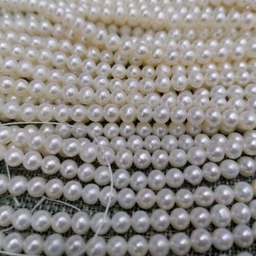 AA++ Lots of 12strands white pearls 4-5mm loose freshwater pearl strings near round potato shape