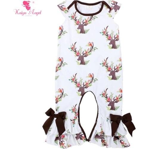 2018 Kaiya Angel Hot Wholesale Infant Clothing Baby Girl Outfit Summer Fall Jumpsuits Newborn Cotton Girl Clothing Jumpsuit