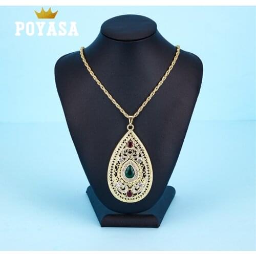2020 AUG Moroccan Caftan wedding gold color necklace with pendant for women fashion jewelry