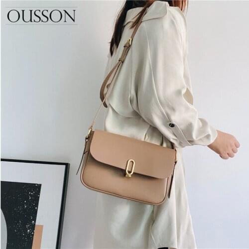 OUSSON 2021 New Design Small Square Leather Crossbody Bag Exquisite Retro One-Shoulder Bag For Woman