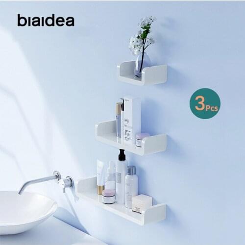 3Pcs Bathroom Shelves Modern Toilet Wall Storage Rack Bracket Unit White Hanging Accessories Hardware Sets Kitchen Finish Ledge