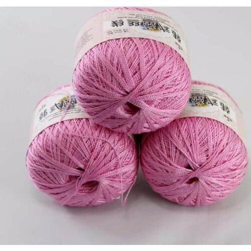 3ballsx50g New Soft Hand Cotton Lace Wool Yarn Crochet Shawl Scarf Knitting HotPink 16102-3