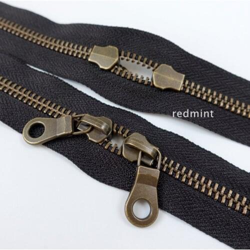 5th Bronze Double-ended Closed Tail Black YKK Metal Zipper Suitcase Bag