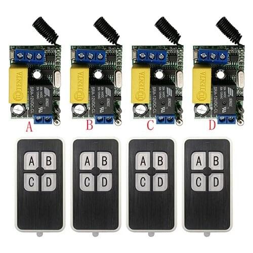 AC220V 1CH 10A RF Wireless Remote Control Switch System transmitter+receiver universal gate remote control/Garage Door shutters