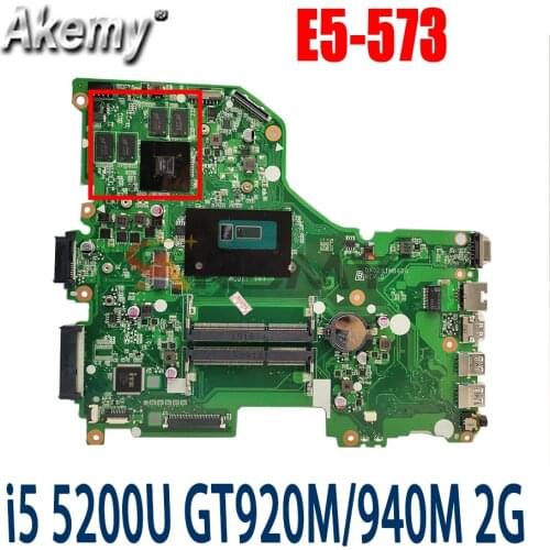 Akemy DA0ZRTMB6D0 motherboard for ACER E5-573 E5-573G notebook motherboard CPU i5 5200U GT920M/940M 2G DDR3 100% test work