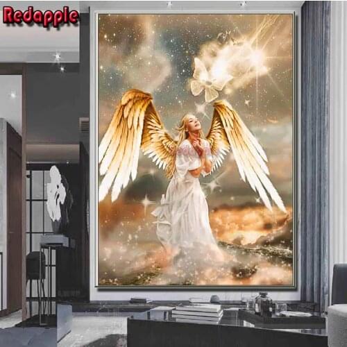 Angel Girl DIY 5D Diamond Painting Butterfly Sunshine Diamond Embroidery full drill fantasy fairy wings Cross Stitch Decor Gift