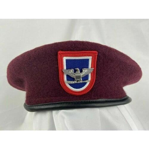 Us Army 82nd Airborne Division Red Beret Colonel Eagle Insignia Military Hat armyshop2008