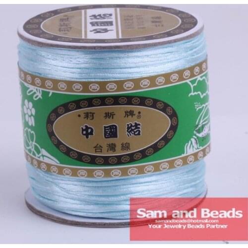 Free Shipping 165yardsx1.5mm Nylon Chinese Knot Macrame Cords Rattail Braided Bracelet cord Lt Blue NCK07
