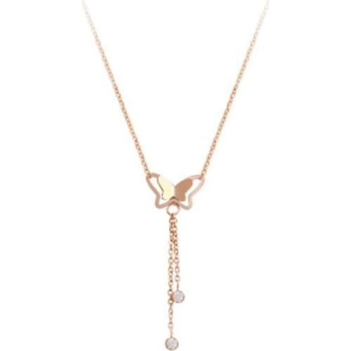 2021 fashion new temperament butterfly clavicle chain creative design Korean simple high quality Necklace