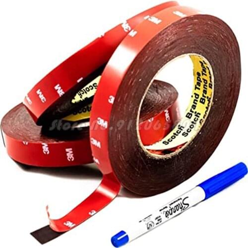 3M Double Sided Tape for Car Styling Vhb Strong Sticky Adhesive Tape Anti-Temperature Waterproof Office Decor Thickness 0.8MM