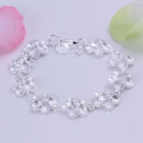 H179 free shipping bracelet, free shipping fashion jewelry Inlaid Plum Flower Bracelet /aygajpna auuajmba silver color