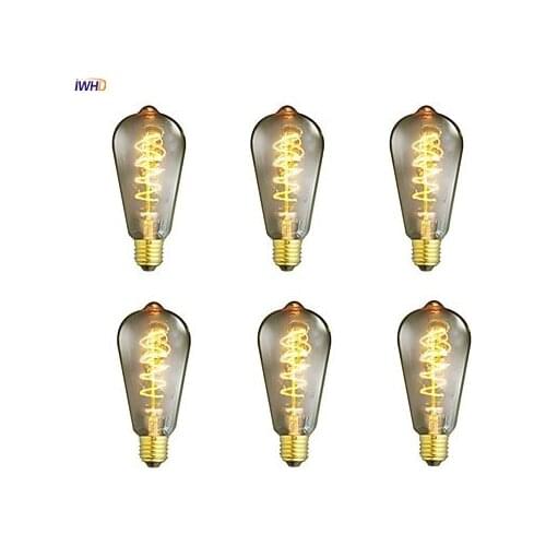 IWHD Bombillas St64 Ampul Vintage Edison Light Bulb Home Decorative 40W E27 220V Retro Incandescent Lamp A19 G80 St64 T45