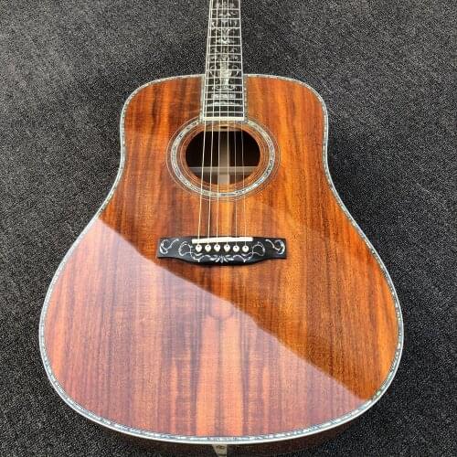 Koa acoustic guitar all koa acoustic electric guitar round body classic acoustic guitar all koa wood guitar free shipping