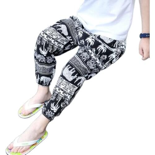 Summer active pants baby girls boys leggings 2-11Y kids sport pants thin loosen children Bloomers pants toddler homeware outwear