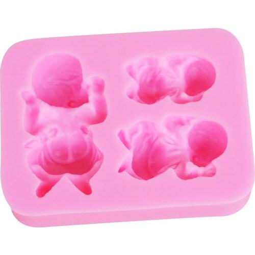 M081 Diy silicone mold Three 3D Baby chocolate mold silicone cake decorating molds 8X5.8cm