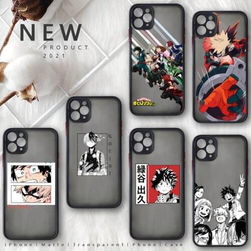 My hero academia Phone Case Matte Transparent for iphone 11 12 pro mini XS XR X max 7 8 plus TPU Mobile bags shell funda