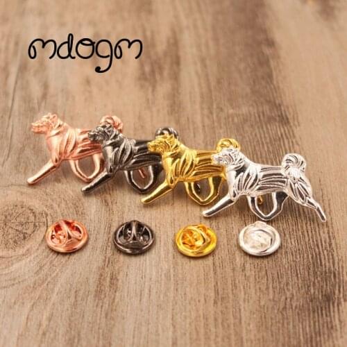 Mdogm Akita Dog Animal Brooches And Pins Suit Cute Metal Funny Small Father Collar Badges Gift For Male Men B073