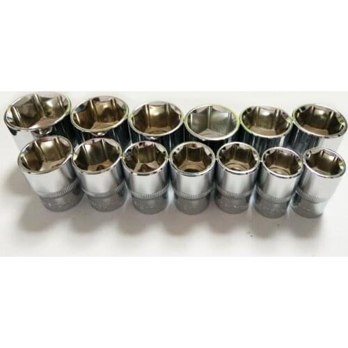 13 Pcs 1/2" 15-30mm CR-V Metric Universal Socket Wrench Head Hand Tools Inner Hexagon Spanner Allen Head Auto Repair Tool