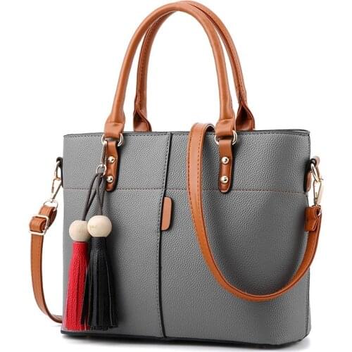 MONNET CAUTHY New Arrival Female Totes Elegant Fashion Practical Tassel Zipper Handbag Solid Color Grey Purple Black Red Bags