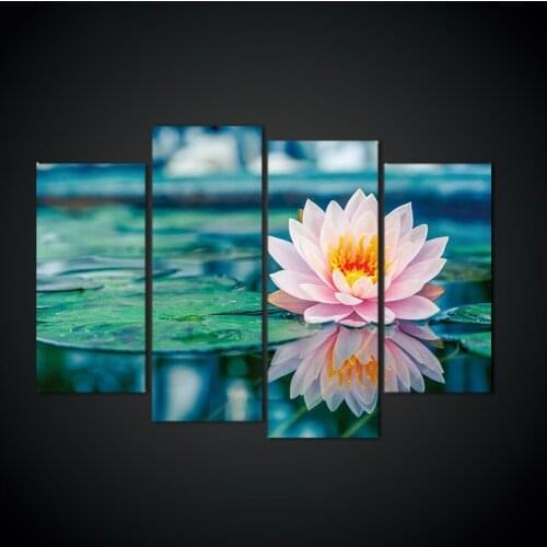 4pcs 5d diy diamond lotus flower full square drill diamond embroidery rhinestones painting kit triptych painting H394