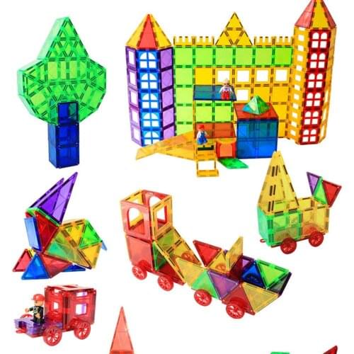 Color Window Magnetic Piece Building Block Set, Childrens Early Education Toy 70 Piece Boxed Puzzle Building Block Wholesale