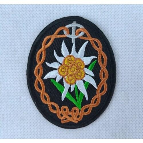 WWII GERMAN MOUNTAIN TROOPS EDELWEISS SLEEVE PATCH EMBROIDERY INSIGNIA ARM BADGE
