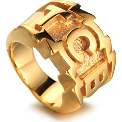 New stainless steel ring men 's jewelry wholesale letter TCB titanium steel ring