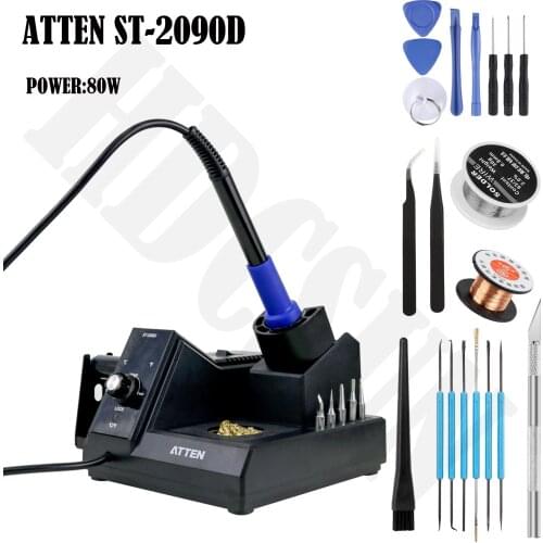 Original ATTEN ST-2090D 110v/220v 80W Soldering Station Multifunctional solder iron Digital Thermostatic welding tool