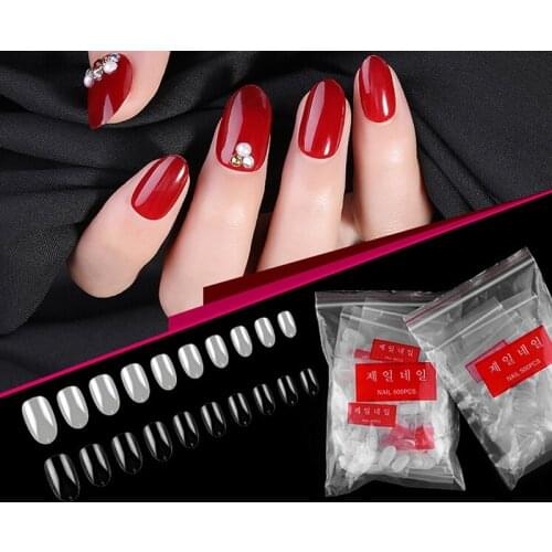 Clear White Natural French False Acrylic Nail Tips UV Gel Ultra Flexible Size #0- #9 - Pack Of 500 Tips Fake Nail