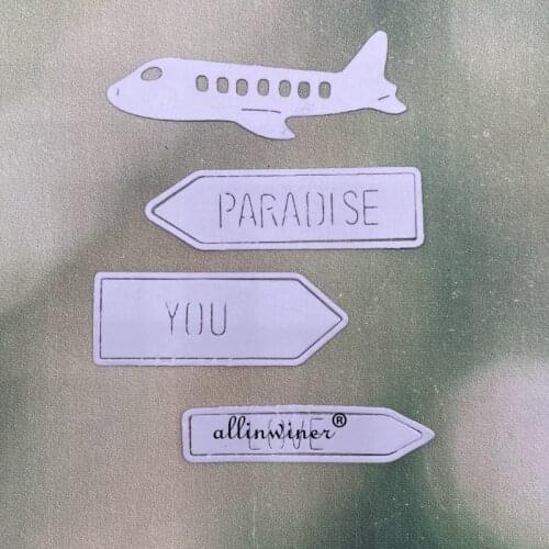 New Airplane label frame Metal Cutting Dies for DIY Scrapbooking Album Paper Cards Decorative Crafts Embossing Die Cuts