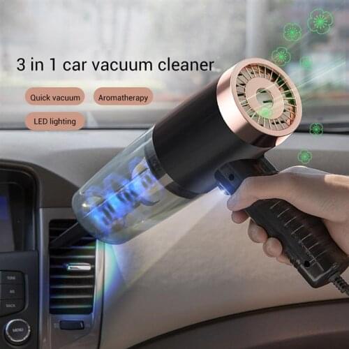 Handheld Vacuum 3 in 1 Car Vacuum Cleaner 12V Powerful Suction Wet/Dry Vacuum 120W Portable USB Rechargeable Vacuum Cleaner