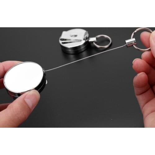 Fishing Zinger Retractor Key Ring Reel Holder Retractable Steel Cable Accessory