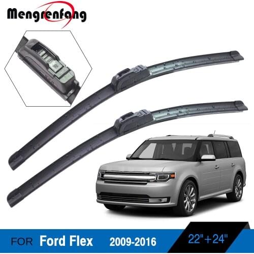 For Ford Flex Car Front Windscreen Wiper Blades Soft Rubber Wiper J Hook Arms 2009 2010 2011 2012 2013 2014 2015 2016