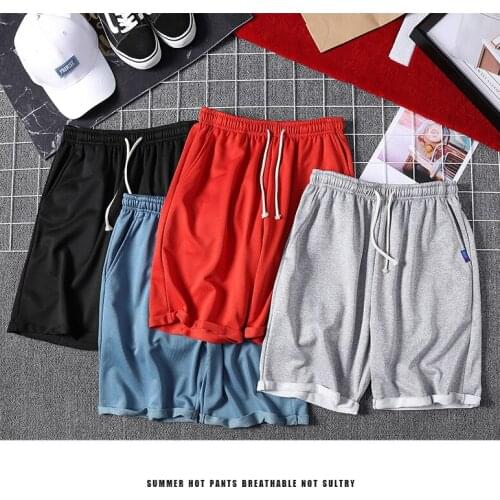 2020 Men Casual Shorts Korean Fashion Men Clothing Summer Cotton Shorts for Men Solid Knee Length Running Sport Short Pants 4xl