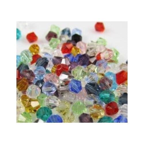 Mixed color 1600pcs/lot 3mm 4mm 6mm Bicone Faceted loose Glass Beads Colored bracelet DIY spacer Mix bead et3